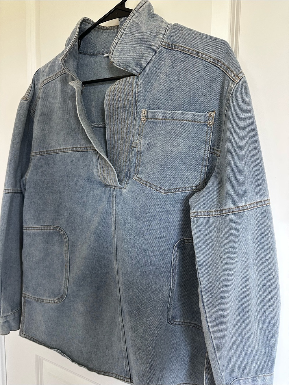 Source Unknown Light Blue Denim Pullover